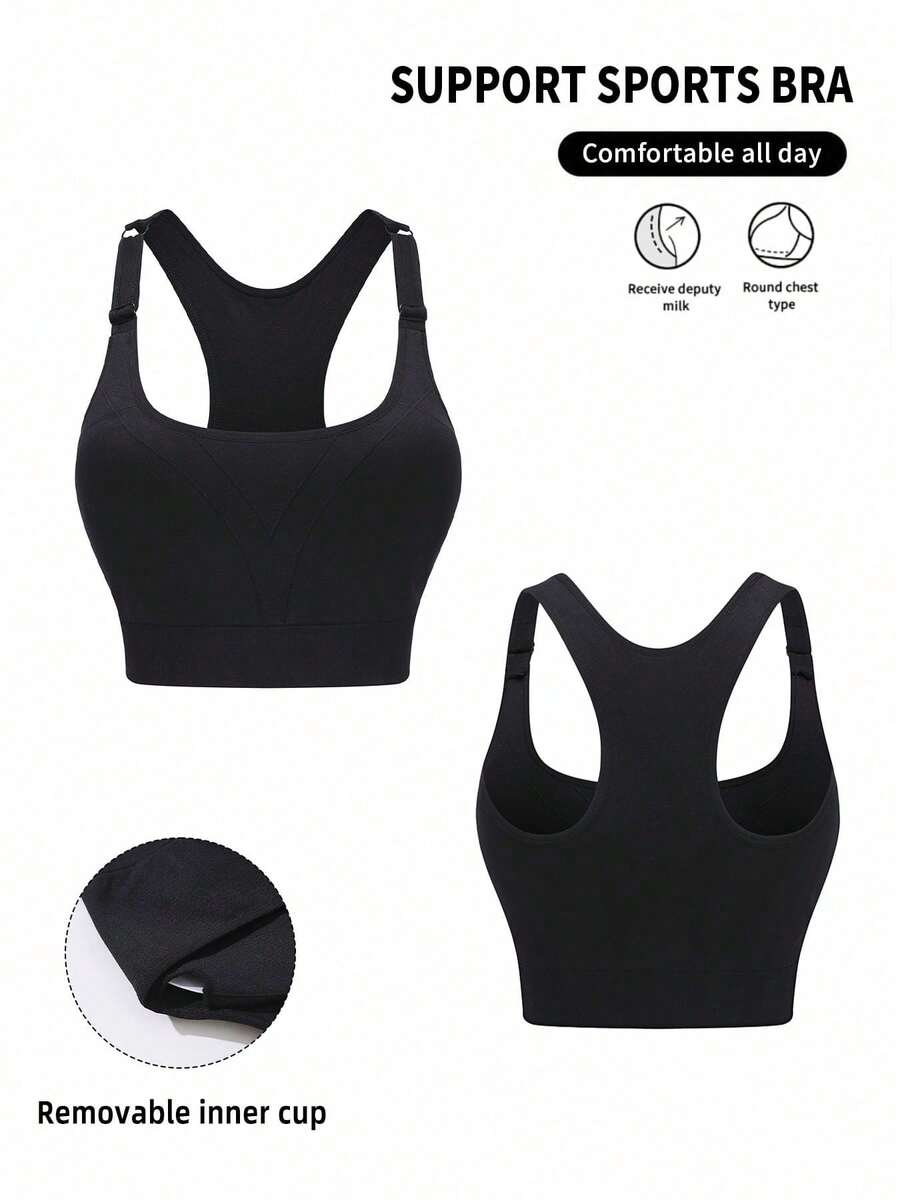 Seamless Ribbed Workout Tank Top - 1枚入り ブラック スポーツ ソリッド バックレス クロップド