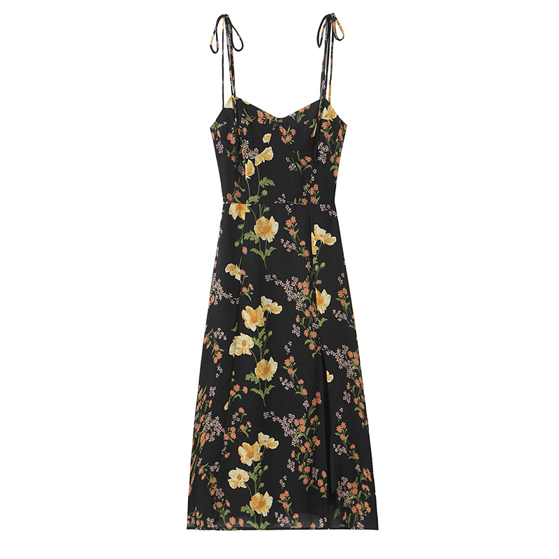 YENKYE フレンチスタイルヴィンテージ花柄スリングドレス - French Vintage Floral Midi Dress のレビューと価格