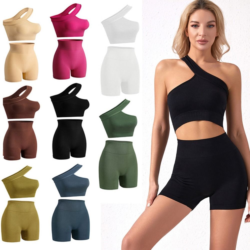 2点セット カジュアル シームレス レディース ワークアウト - Seamless Ribbed Workout Tank Top のレビューと価格