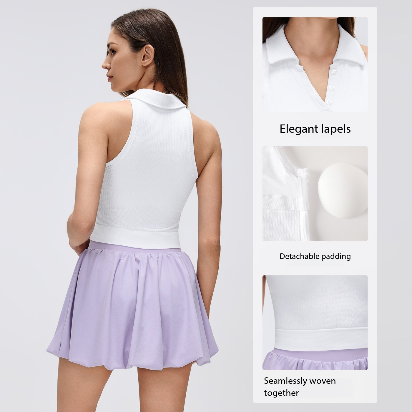 レモンウィメンズ リブ編みポロネック スポーツタンクトップ  - Seamless Ribbed Workout Tank Top のレビューと価格