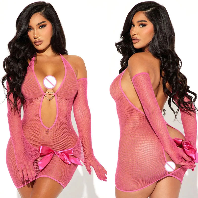 優雅でセクシーなボディコンミニドレス。手袋付き。女性用セクシ - Sexy Mesh Sheer Bodycon Dress のレビューと価格