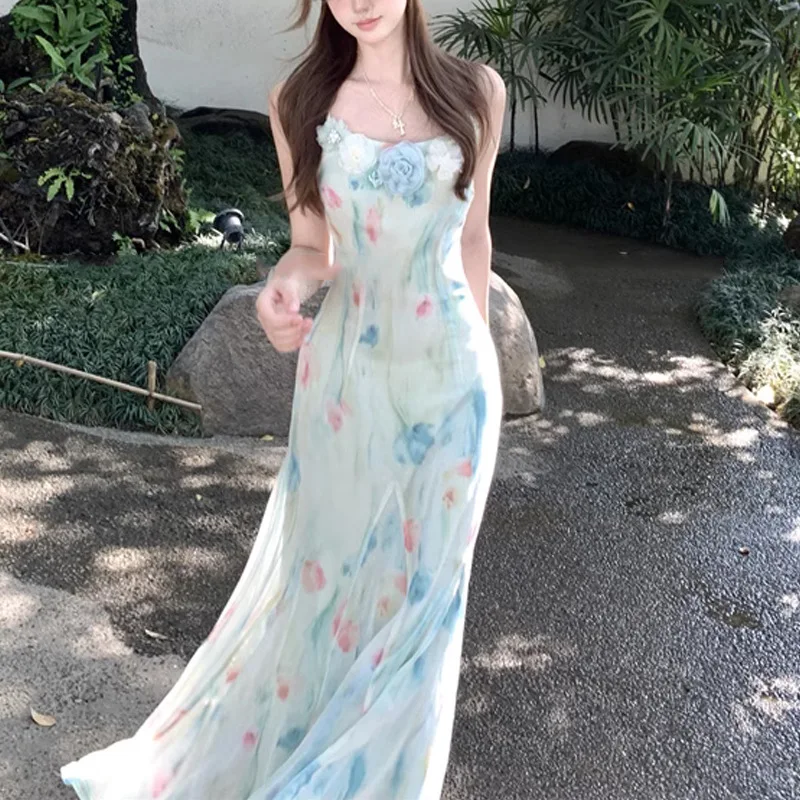 かわいい甘い Y2k 日本のミディドレス女性レース花柄デザイ - French Vintage Floral Midi Dress のレビューと価格