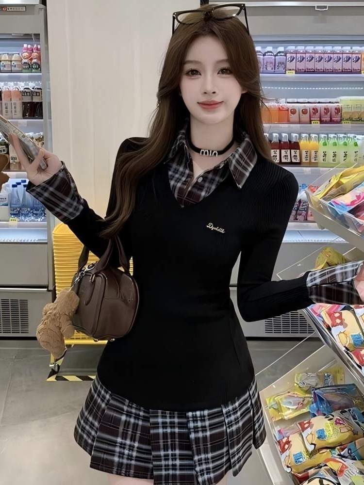 韓国風スリムフィットポロ襟Aラインシャツワンピース レディー - Korean Style A Line Shirt Dress のレビューと価格