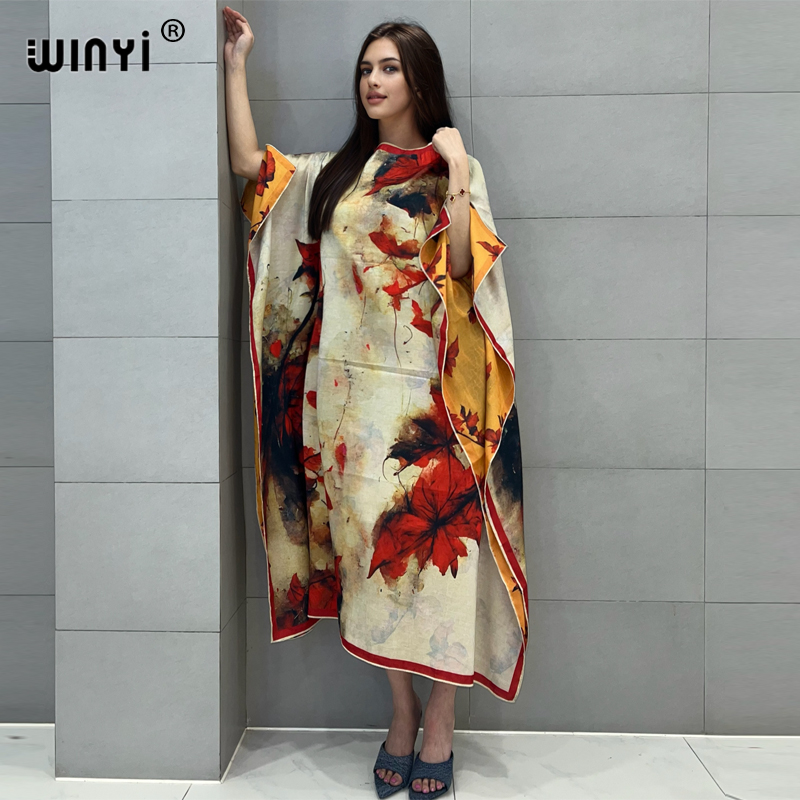 Winyi-女性の自由奔放に生きるプリントのエレガントなビー - Boho Summer Beach Maxi Dress のレビューと価格
